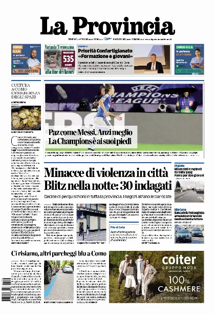 Prima pagina La Provincia