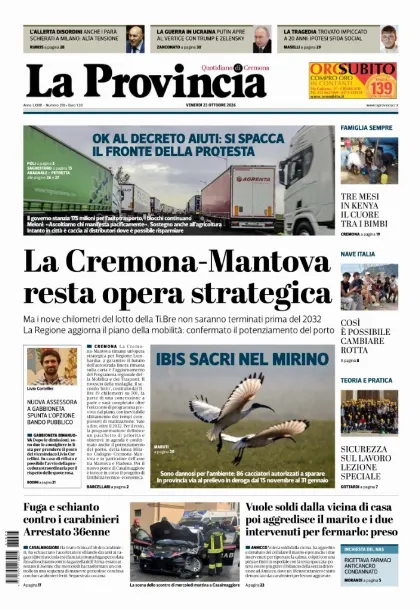 Prima pagina La Provincia