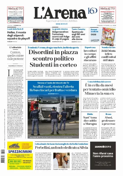 Prima pagina L'Arena