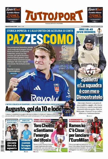 Prima pagina Tuttosport