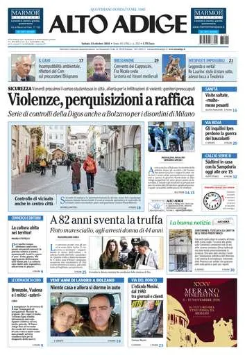 Prima pagina Alto Adige