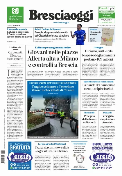 Prima pagina Bresciaoggi