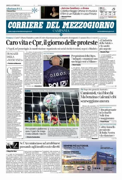 Prima pagina Corriere del Mezzogiorno | Campania