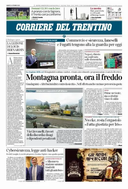 Prima pagina Corriere del Trentino