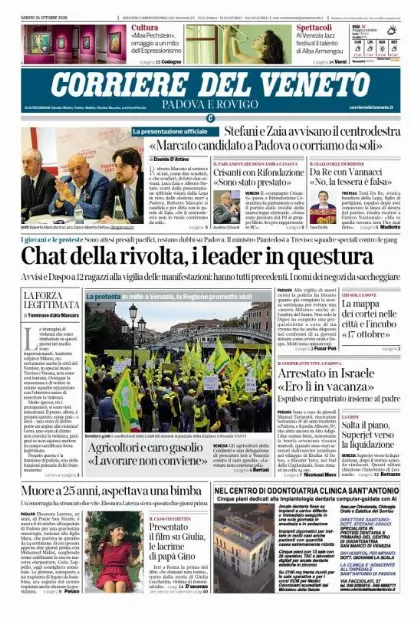 Prima pagina Corriere del Veneto | Padova e Rovigo