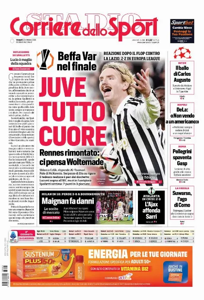 Prima pagina Corriere dello Sport - Stadio