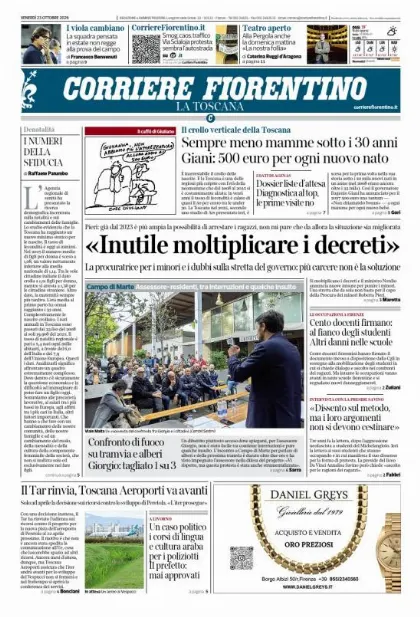 Prima pagina Corriere Fiorentino