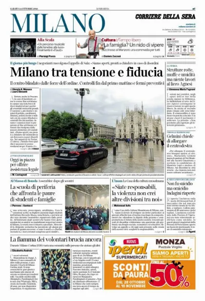 Prima pagina Corriere della Sera | Milano