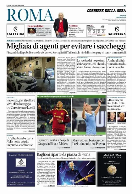 Prima pagina Corriere della Sera | Roma