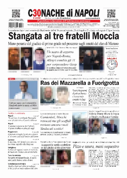 Prima pagina Cronache di Napoli