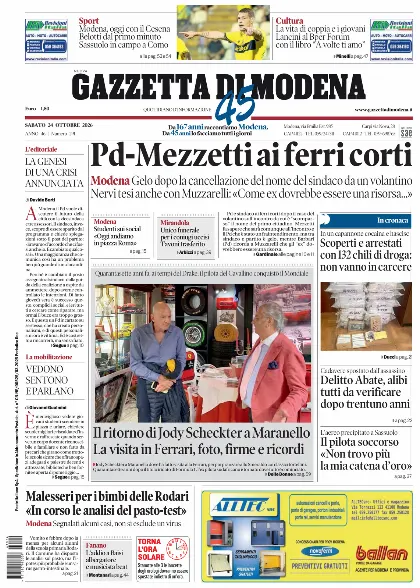 Prima pagina Gazzetta di Modena