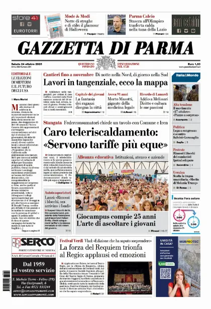 Prima pagina Gazzetta di Parma