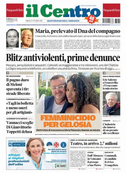 Prima pagina Il Centro | Chieti