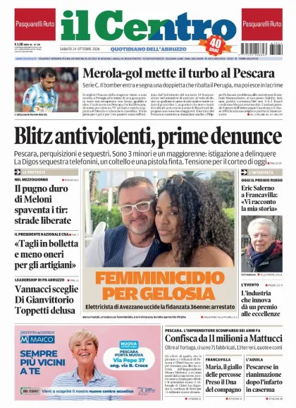 Prima pagina Il Centro | Pescara