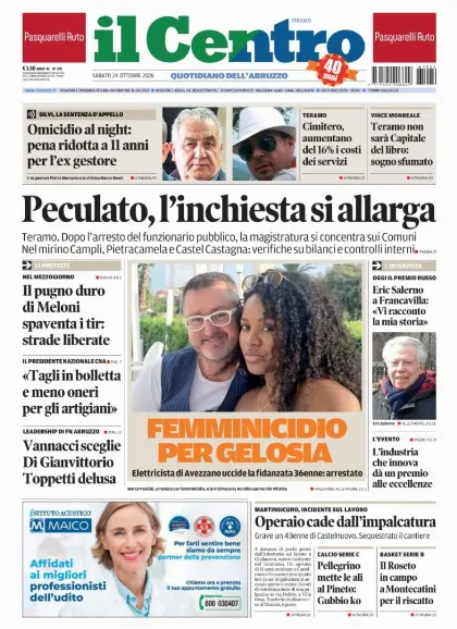 Prima pagina Il Centro | Teramo