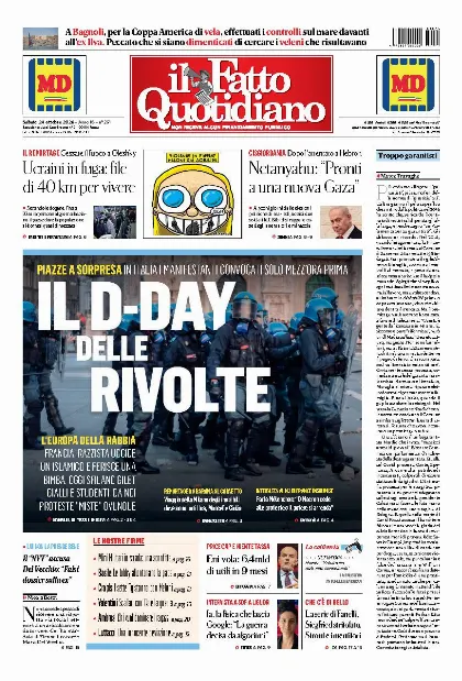 Prima pagina Il Fatto Quotidiano