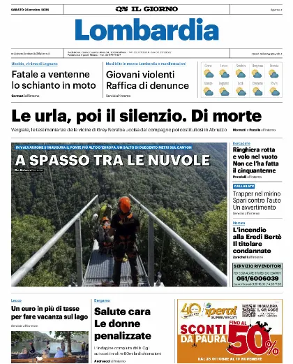 Prima pagina Il Giorno