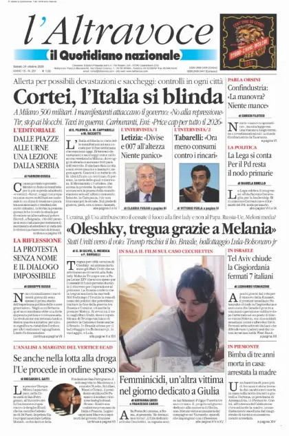Prima pagina Il Quotidiano del Sud | L'Altravoce