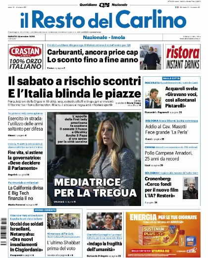 Prima pagina Il Resto del Carlino