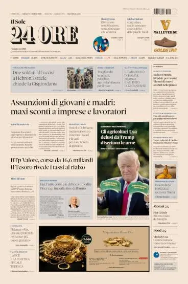 Prima pagina Il Sole 24 Ore