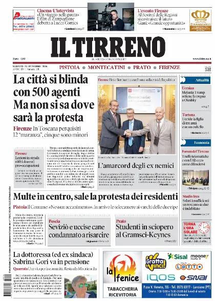 Prima pagina Il Tirreno