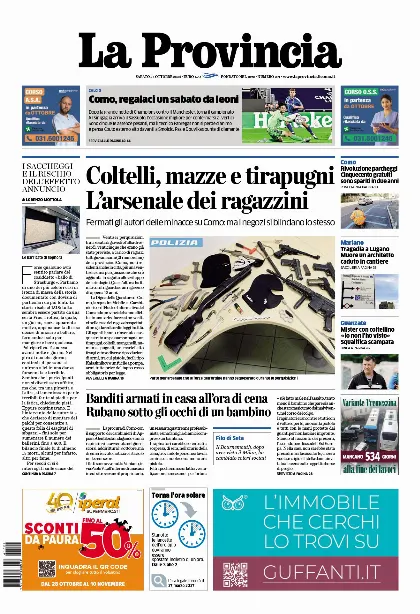 Prima pagina La Provincia