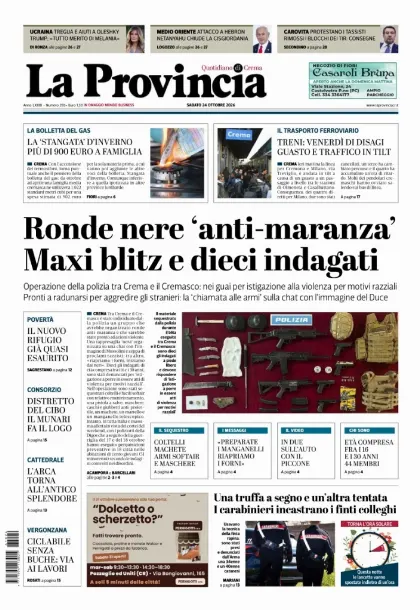 Prima pagina La Provincia | Crema