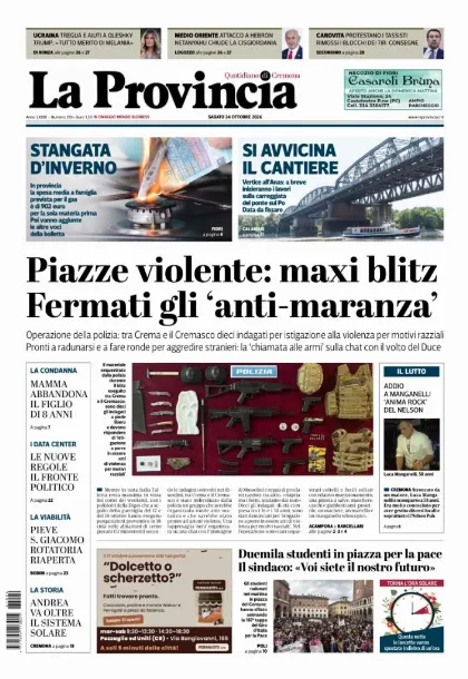 Prima pagina La Provincia