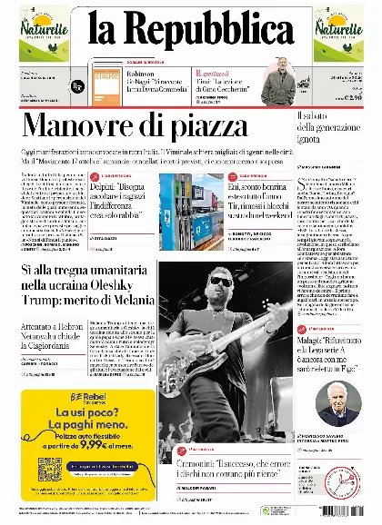 Prima pagina la Repubblica