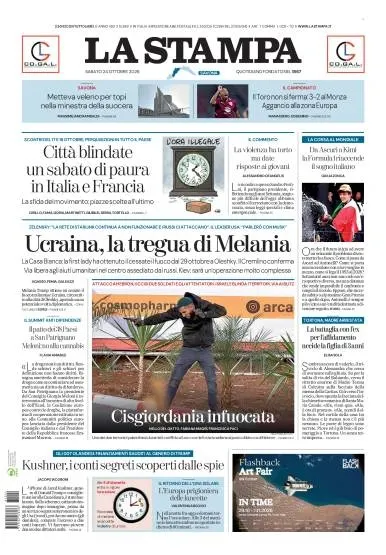 Prima pagina La Stampa | Savona