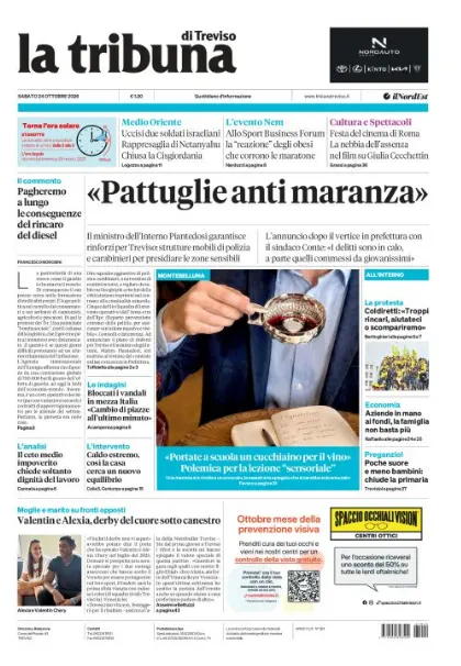 Prima pagina La Tribuna di Treviso | Treviso