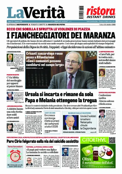Prima pagina La Verita