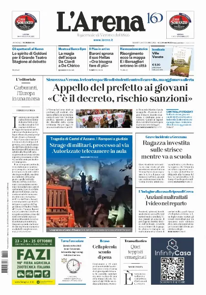 Prima pagina L'Arena