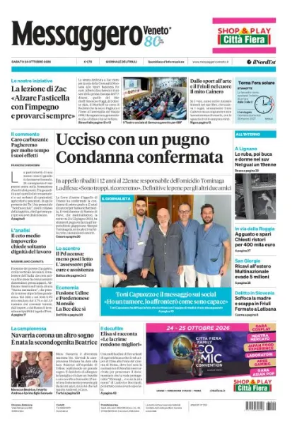 Prima pagina Messaggero Veneto | Gorizia