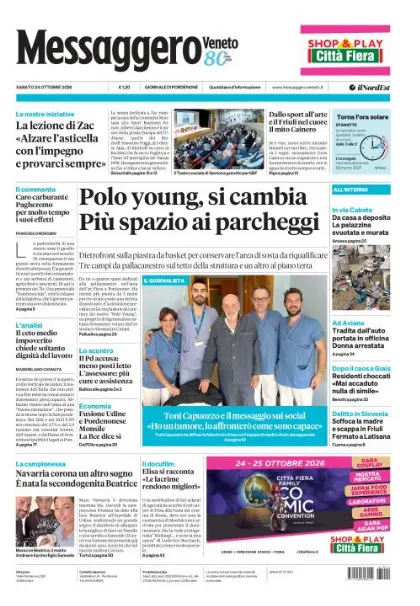 Prima pagina Messaggero Veneto | Pordenone