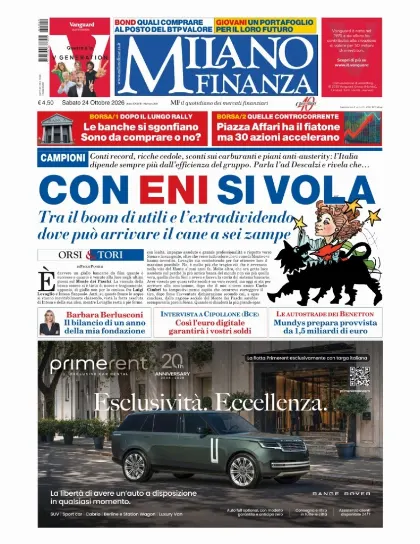 Prima pagina MF Milano Finanza