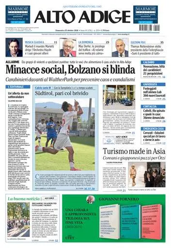 Prima pagina Alto Adige