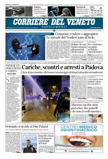Prima pagina Corriere del Veneto | Padova e Rovigo