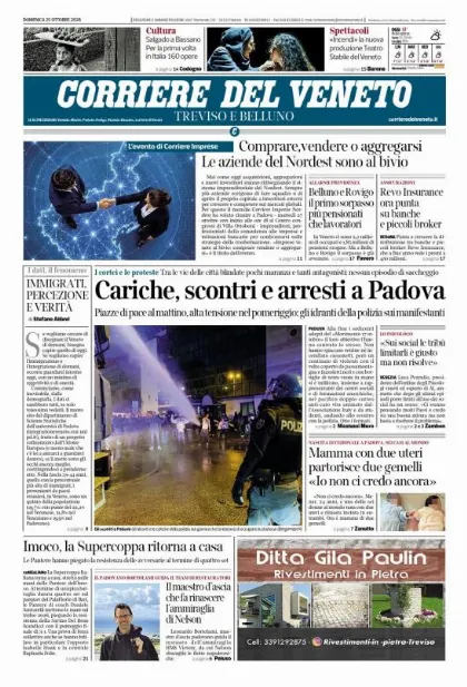 Prima pagina Corriere del Veneto | Treviso e Belluno