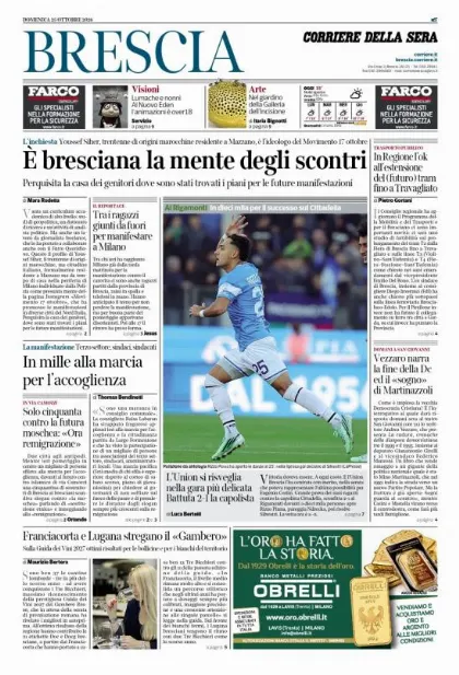 Prima pagina Corriere della Sera | Brescia