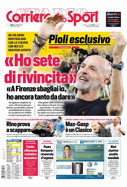 Prima pagina Corriere dello Sport - Stadio