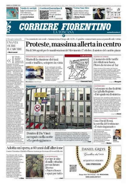 Prima pagina Corriere Fiorentino