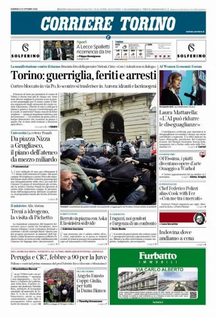 Prima pagina Corriere della Sera | Torino