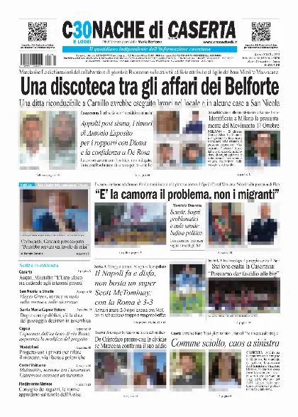 Prima pagina Cronache di Caserta