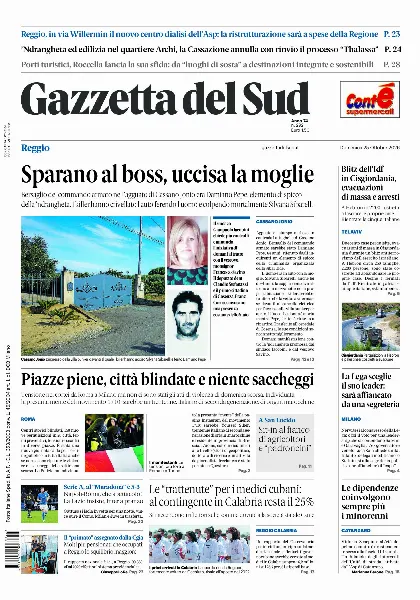 Prima pagina Gazzetta del Sud | Reggio Calabria