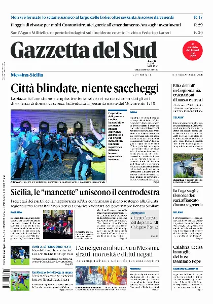 Prima pagina Gazzetta del Sud