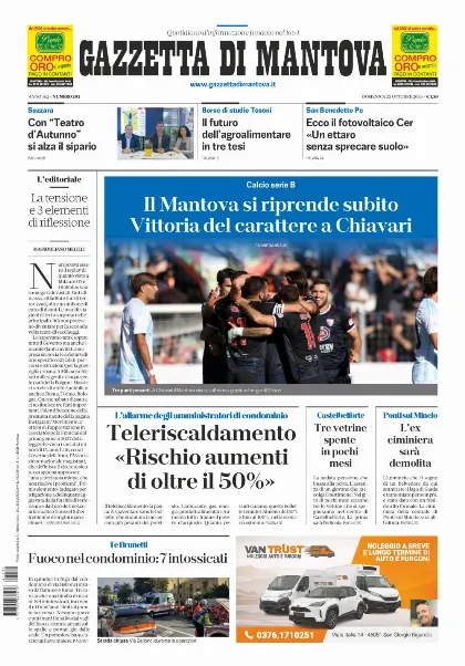 Prima pagina Gazzetta di Mantova
