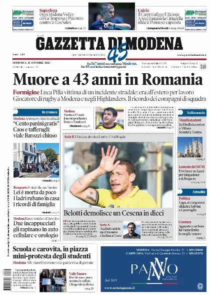 Prima pagina Gazzetta di Modena