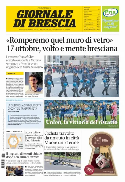 Prima pagina Giornale di Brescia