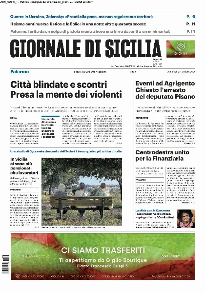 Prima pagina Giornale di Sicilia